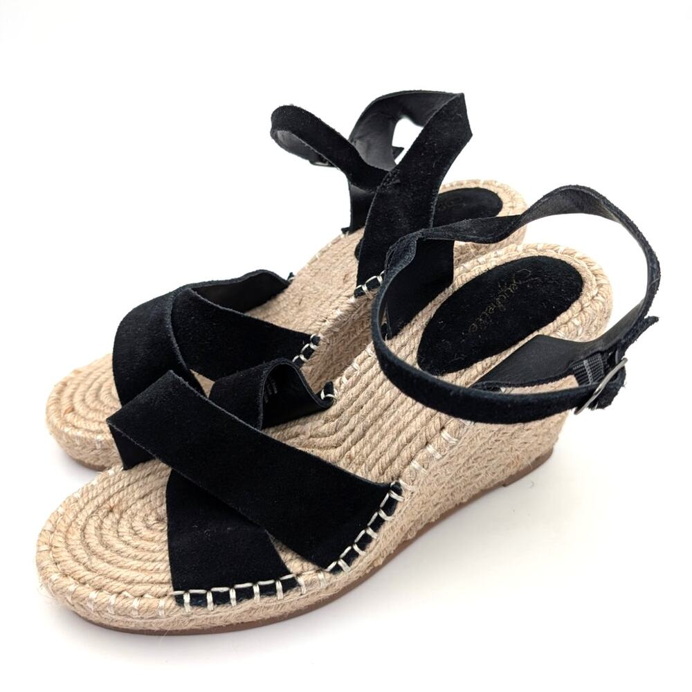 Seychelles Claim To Fame Espadrille Platform Wedge Sandal Black Size US8.5 EU39